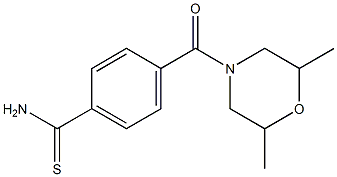 4-[(2,6-dimethylmorpholin-4-yl)carbonyl]benzenecarbothioamide Struktur