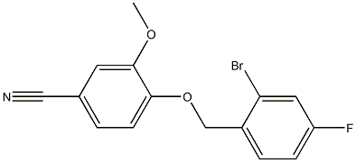 4-[(2-bromo-4-fluorobenzyl)oxy]-3-methoxybenzonitrile Struktur