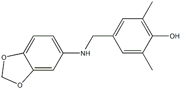 4-[(2H-1,3-benzodioxol-5-ylamino)methyl]-2,6-dimethylphenol Struktur