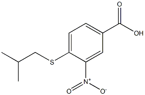 4-[(2-methylpropyl)sulfanyl]-3-nitrobenzoic acid Struktur