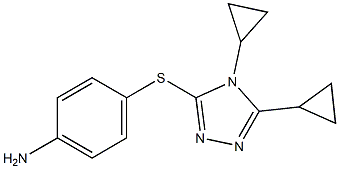 4-[(4,5-dicyclopropyl-4H-1,2,4-triazol-3-yl)sulfanyl]aniline Struktur