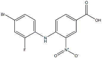 4-[(4-bromo-2-fluorophenyl)amino]-3-nitrobenzoic acid Struktur