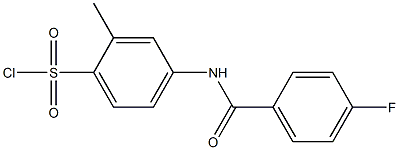 4-[(4-fluorobenzene)amido]-2-methylbenzene-1-sulfonyl chloride Struktur