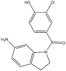 4-[(6-amino-2,3-dihydro-1H-indol-1-yl)carbonyl]-2-chlorophenol Struktur