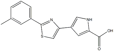 4-[2-(3-methylphenyl)-1,3-thiazol-4-yl]-1H-pyrrole-2-carboxylic acid Struktur