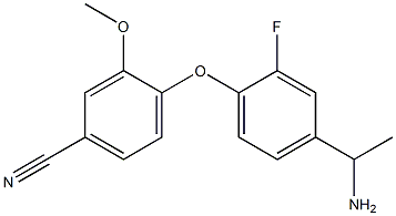 4-[4-(1-aminoethyl)-2-fluorophenoxy]-3-methoxybenzonitrile Struktur