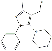 4-[4-(chloromethyl)-3-methyl-1-phenyl-1H-pyrazol-5-yl]morpholine Struktur