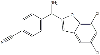 4-[amino(5,7-dichloro-1-benzofuran-2-yl)methyl]benzonitrile Struktur