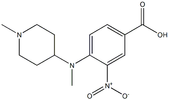 4-[methyl(1-methylpiperidin-4-yl)amino]-3-nitrobenzoic acid Struktur