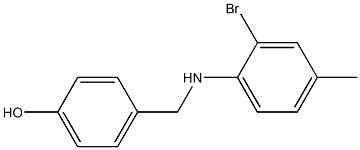 4-{[(2-bromo-4-methylphenyl)amino]methyl}phenol Struktur