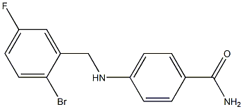 4-{[(2-bromo-5-fluorophenyl)methyl]amino}benzamide Struktur