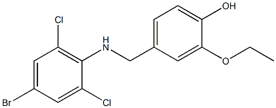 4-{[(4-bromo-2,6-dichlorophenyl)amino]methyl}-2-ethoxyphenol Struktur