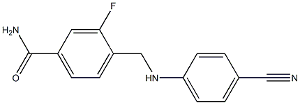 4-{[(4-cyanophenyl)amino]methyl}-3-fluorobenzamide Struktur