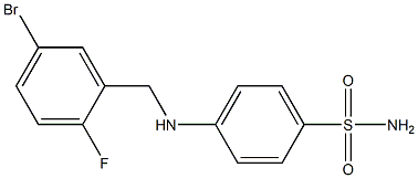 4-{[(5-bromo-2-fluorophenyl)methyl]amino}benzene-1-sulfonamide Struktur