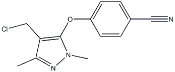 4-{[4-(chloromethyl)-1,3-dimethyl-1H-pyrazol-5-yl]oxy}benzonitrile Struktur