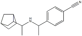 4-{1-[(1-{bicyclo[2.2.1]heptan-2-yl}ethyl)amino]ethyl}benzonitrile Struktur