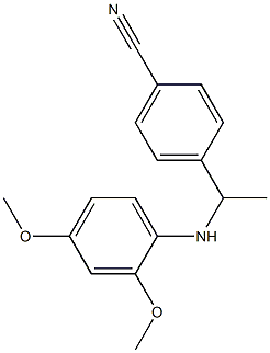 4-{1-[(2,4-dimethoxyphenyl)amino]ethyl}benzonitrile Struktur