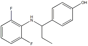 4-{1-[(2,6-difluorophenyl)amino]propyl}phenol Struktur