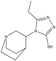 4-{1-azabicyclo[2.2.2]octan-3-yl}-5-ethyl-4H-1,2,4-triazole-3-thiol Struktur