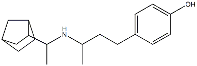 4-{3-[(1-{bicyclo[2.2.1]heptan-2-yl}ethyl)amino]butyl}phenol Struktur