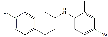 4-{3-[(4-bromo-2-methylphenyl)amino]butyl}phenol Struktur