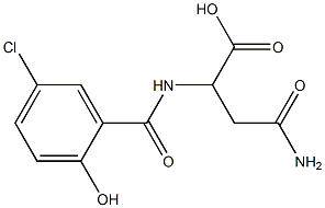 4-amino-2-[(5-chloro-2-hydroxybenzoyl)amino]-4-oxobutanoic acid Struktur