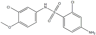 4-amino-2-chloro-N-(3-chloro-4-methoxyphenyl)benzene-1-sulfonamide Struktur