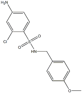 4-amino-2-chloro-N-[(4-methoxyphenyl)methyl]benzene-1-sulfonamide Struktur