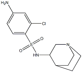 4-amino-N-{1-azabicyclo[2.2.2]octan-3-yl}-2-chlorobenzene-1-sulfonamide Struktur