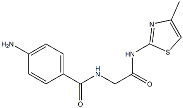 4-amino-N-{2-[(4-methyl-1,3-thiazol-2-yl)amino]-2-oxoethyl}benzamide Struktur