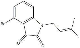 4-bromo-1-(3-methylbut-2-en-1-yl)-2,3-dihydro-1H-indole-2,3-dione Struktur