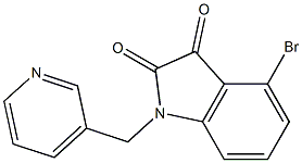 4-bromo-1-(pyridin-3-ylmethyl)-2,3-dihydro-1H-indole-2,3-dione Struktur