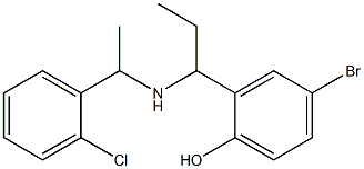 4-bromo-2-(1-{[1-(2-chlorophenyl)ethyl]amino}propyl)phenol Struktur