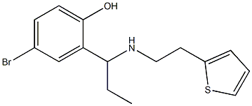 4-bromo-2-(1-{[2-(thiophen-2-yl)ethyl]amino}propyl)phenol Struktur