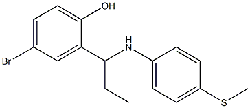 4-bromo-2-(1-{[4-(methylsulfanyl)phenyl]amino}propyl)phenol Struktur