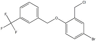 4-bromo-2-(chloromethyl)-1-{[3-(trifluoromethyl)phenyl]methoxy}benzene Struktur