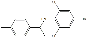 4-bromo-2,6-dichloro-N-[1-(4-methylphenyl)ethyl]aniline Struktur