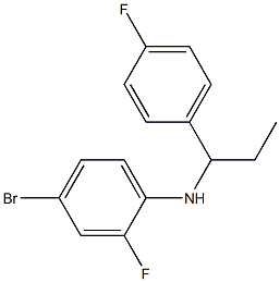 4-bromo-2-fluoro-N-[1-(4-fluorophenyl)propyl]aniline Struktur