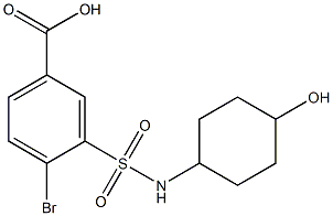 4-bromo-3-[(4-hydroxycyclohexyl)sulfamoyl]benzoic acid Struktur