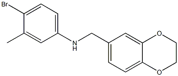 4-bromo-N-(2,3-dihydro-1,4-benzodioxin-6-ylmethyl)-3-methylaniline Struktur