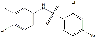 4-bromo-N-(4-bromo-3-methylphenyl)-2-chlorobenzene-1-sulfonamide Struktur