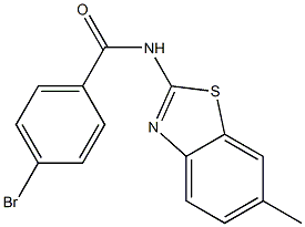 4-bromo-N-(6-methyl-1,3-benzothiazol-2-yl)benzamide Struktur