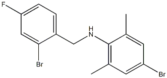 4-bromo-N-[(2-bromo-4-fluorophenyl)methyl]-2,6-dimethylaniline Struktur