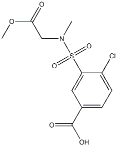 4-chloro-3-[(2-methoxy-2-oxoethyl)(methyl)sulfamoyl]benzoic acid Struktur