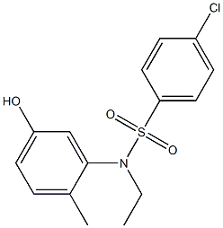 4-chloro-N-ethyl-N-(5-hydroxy-2-methylphenyl)benzene-1-sulfonamide Struktur