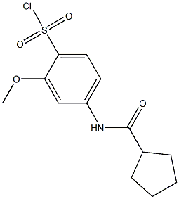 4-cyclopentaneamido-2-methoxybenzene-1-sulfonyl chloride Struktur