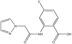 4-fluoro-2-[2-(1H-pyrazol-1-yl)acetamido]benzoic acid Struktur