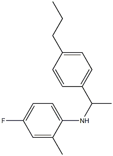 4-fluoro-2-methyl-N-[1-(4-propylphenyl)ethyl]aniline Struktur