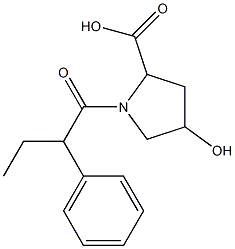 4-hydroxy-1-(2-phenylbutanoyl)pyrrolidine-2-carboxylic acid Struktur