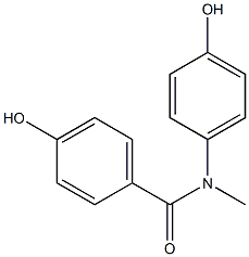 4-hydroxy-N-(4-hydroxyphenyl)-N-methylbenzamide Struktur